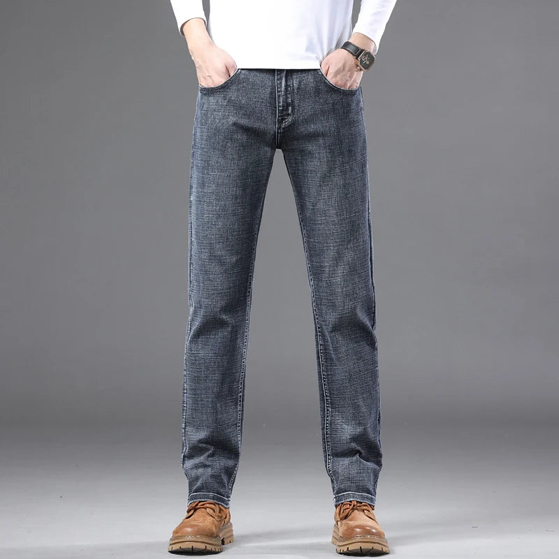 Blue Slim Straight Jeans