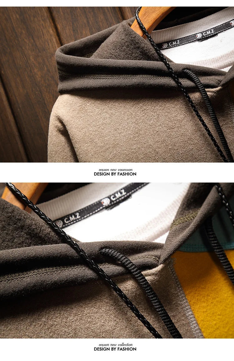 Men's Color Block Patchwork Hoodie