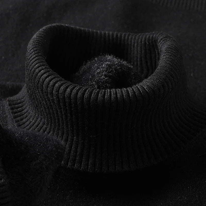 Men's Knitted Turtleneck Sweat Shirt