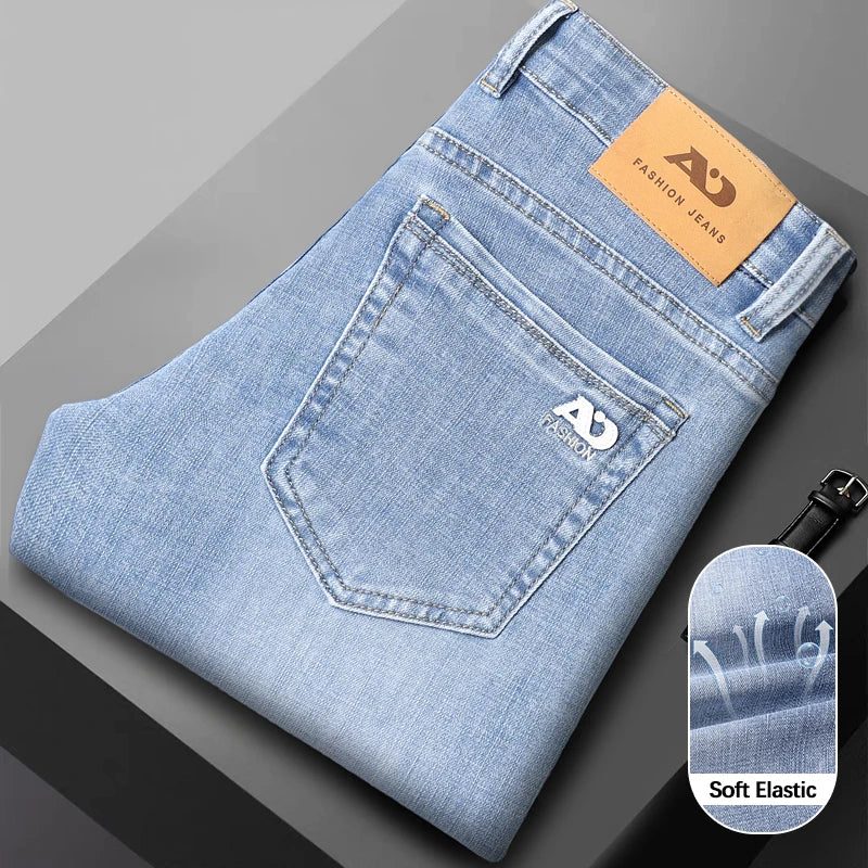 Blue Slim Straight Jeans