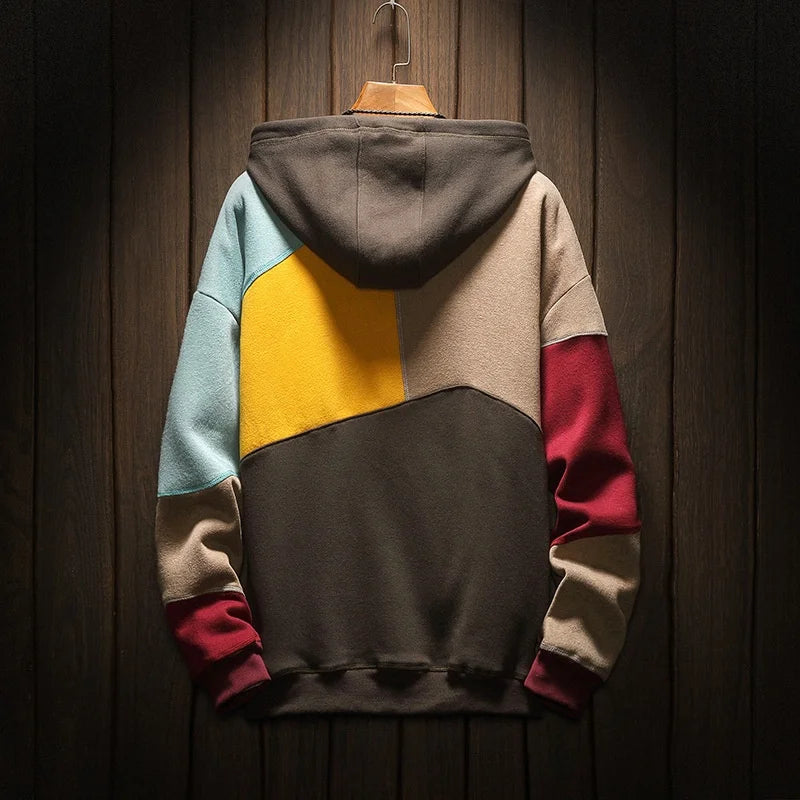 Men's Color Block Patchwork Hoodie