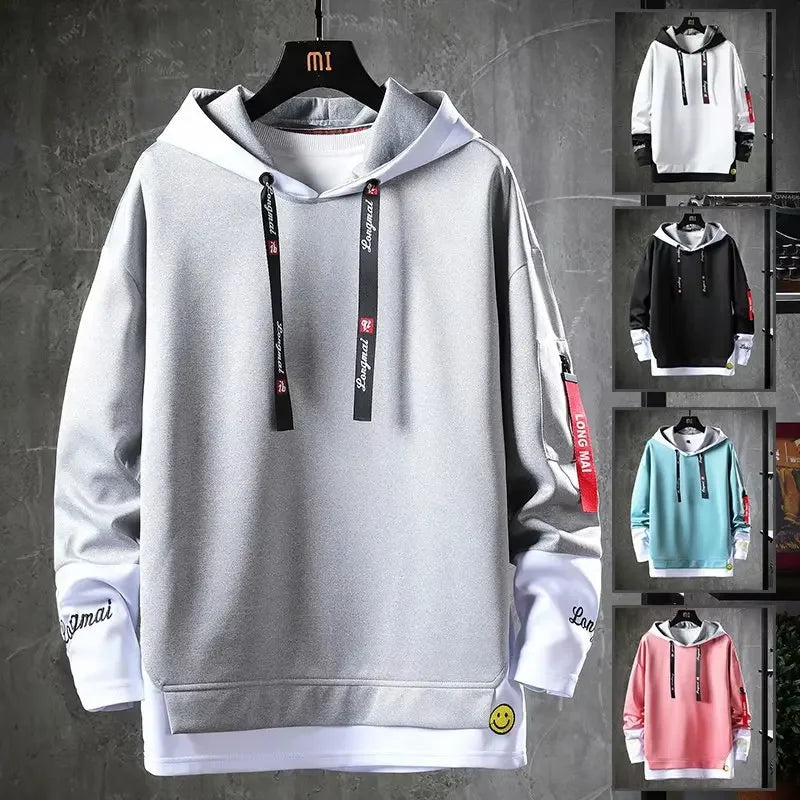 Men's Trendy Two-Piece Illusion Hoodie