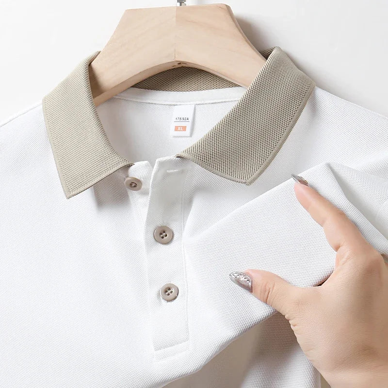 Men's Short Sleeve Solid Color Polo Shirt