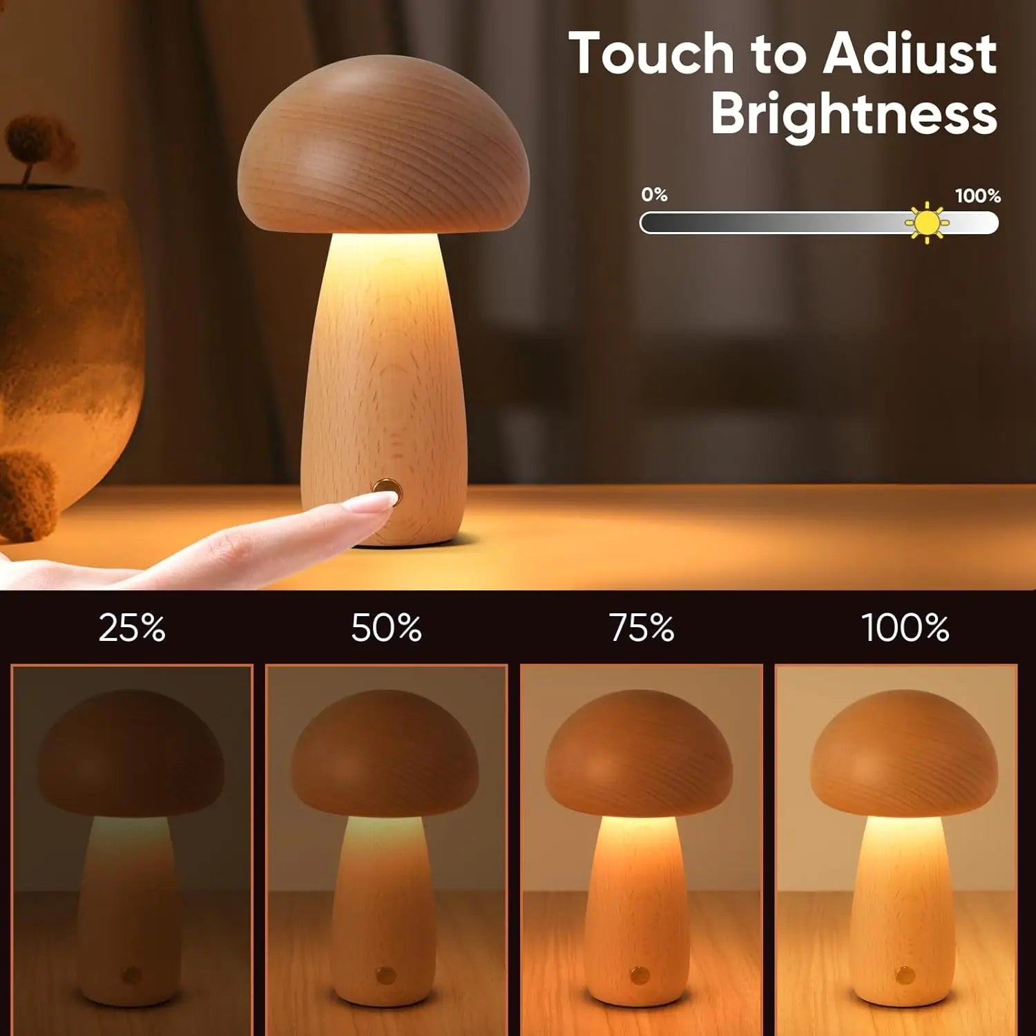 Mushroom Shaped Bedside Table Lamp