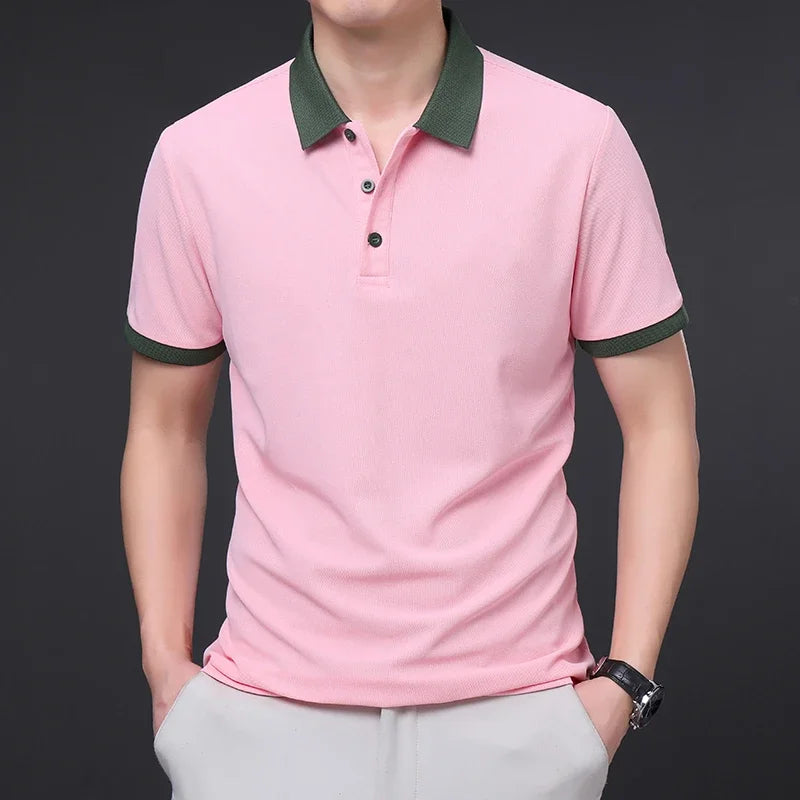 Men's Solid Color  Short Sleeved POLO Shirt