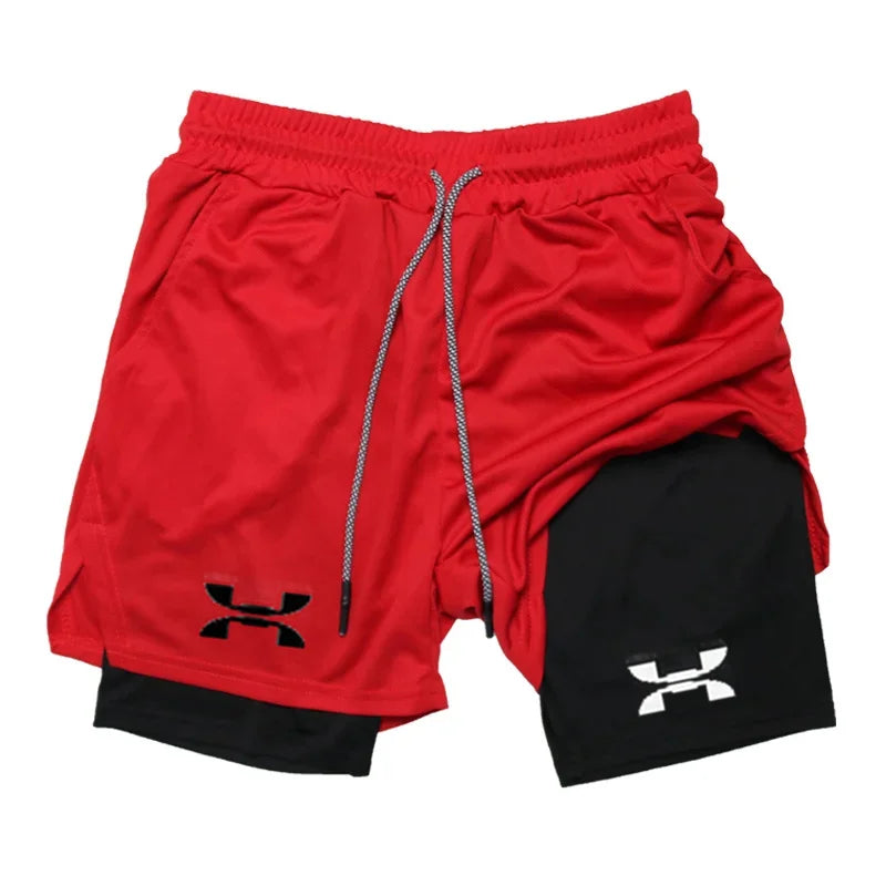 New Running Shorts Men Gym Sports Shorts 2 In 1