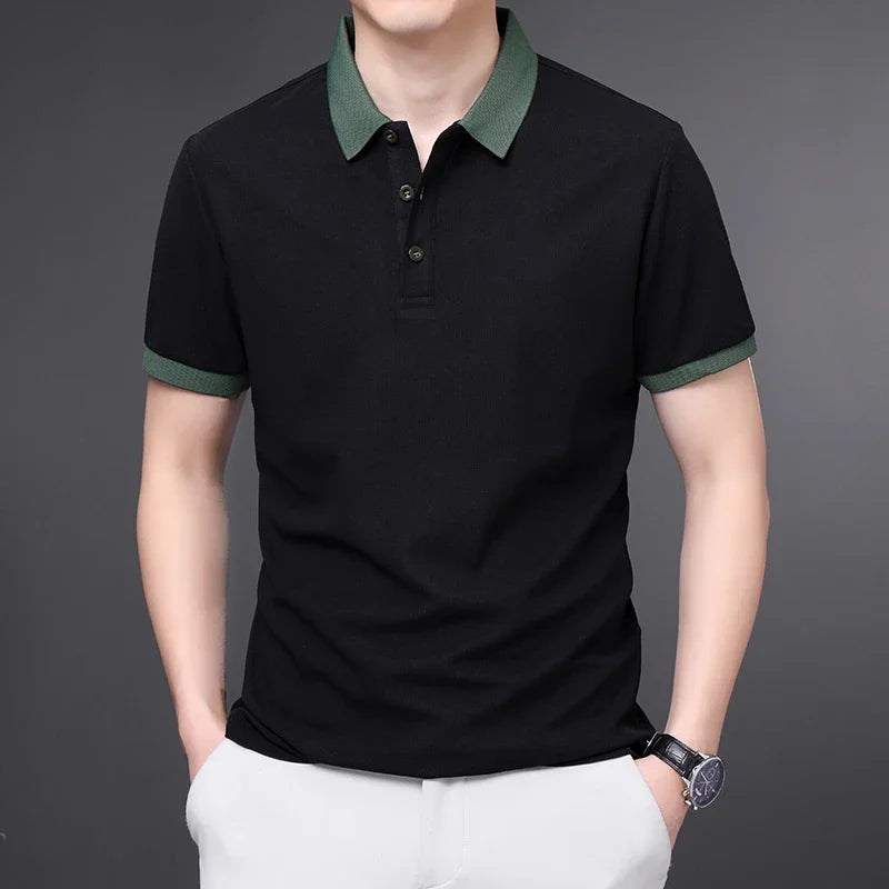 Men's Solid Color  Short Sleeved POLO Shirt