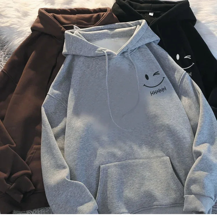 Men's Smiling Face printed Hoodie