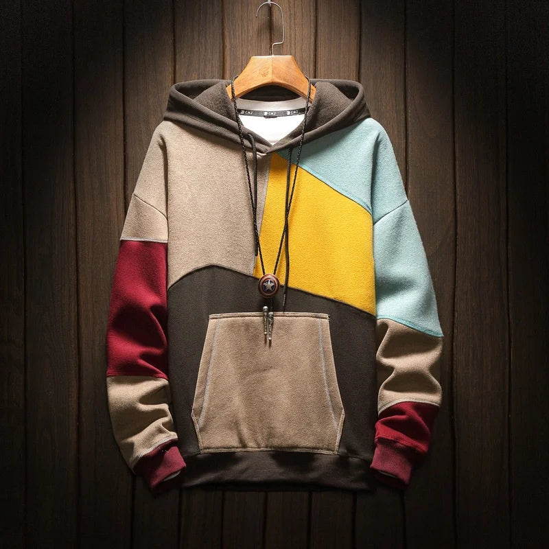 Men's Color Block Patchwork Hoodie
