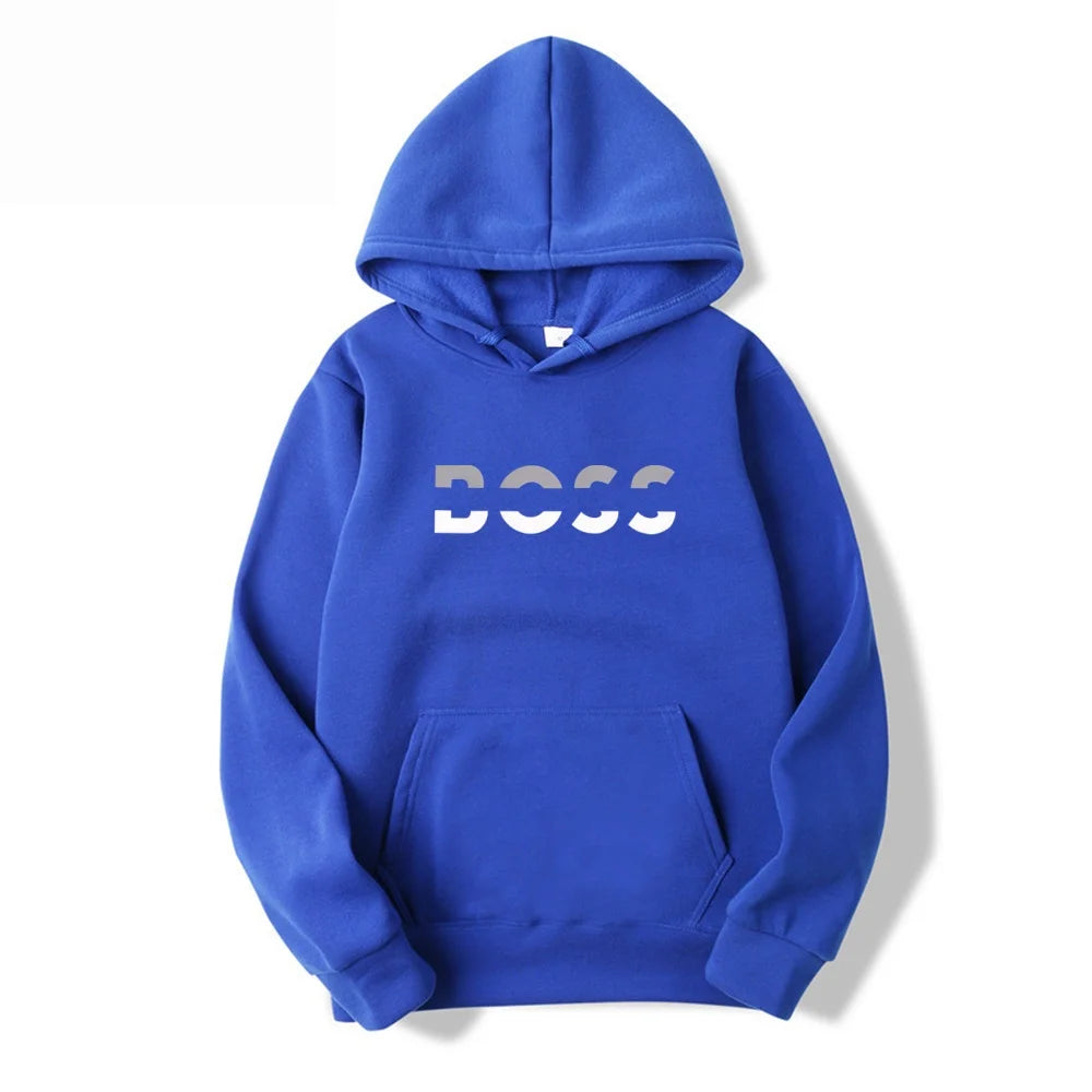 Men's solid color printed Hoodie