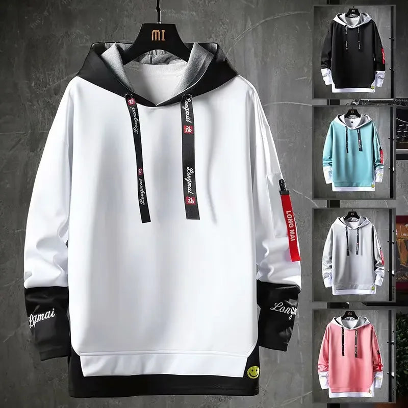 Men's Trendy Two-Piece Illusion Hoodie