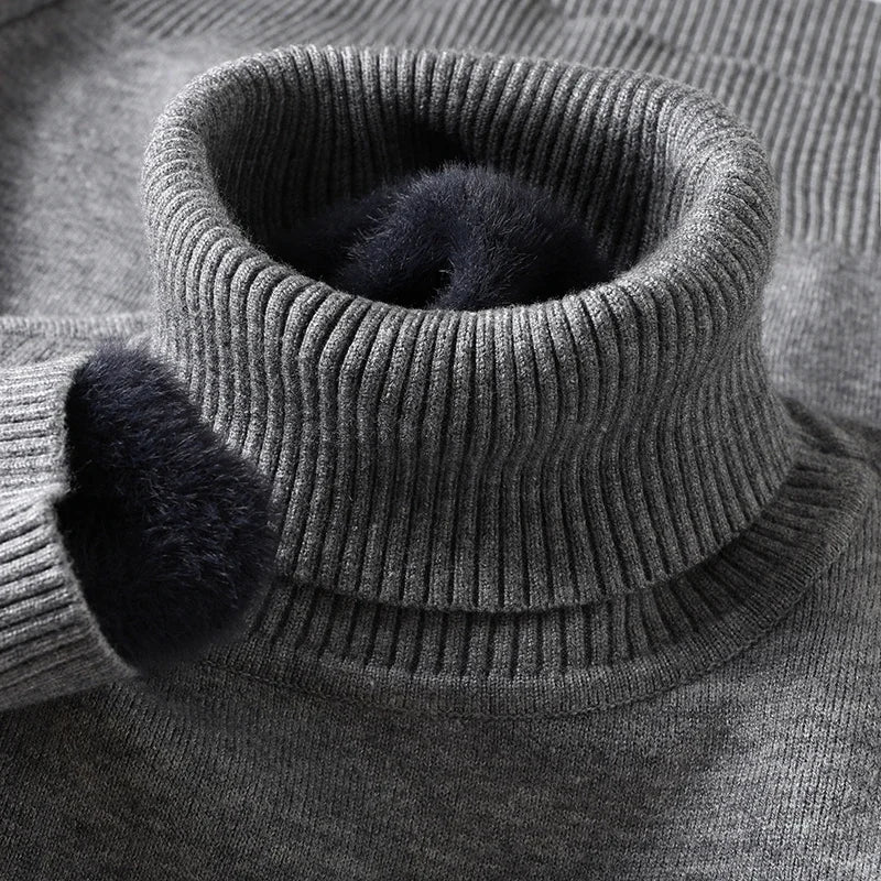 Men's Knitted Turtleneck Sweat Shirt