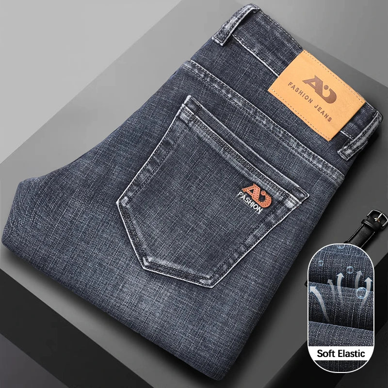 Blue Slim Straight Jeans