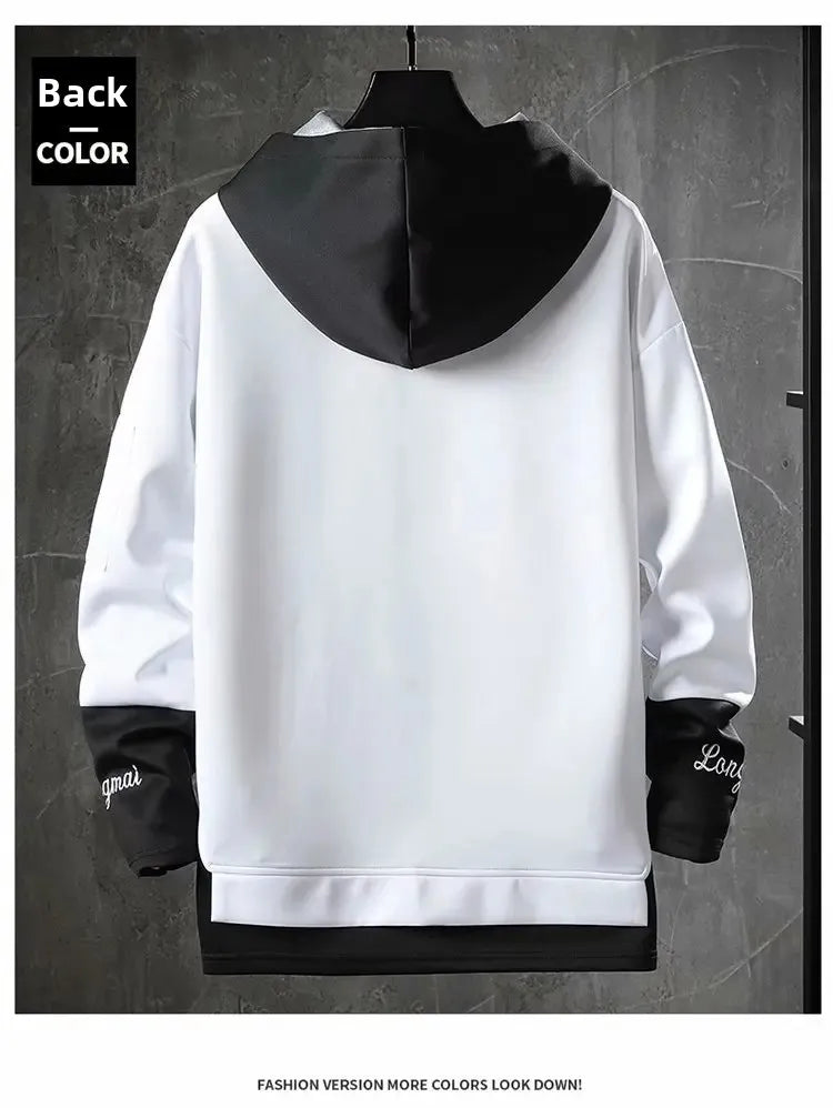 Men's Trendy Two-Piece Illusion Hoodie