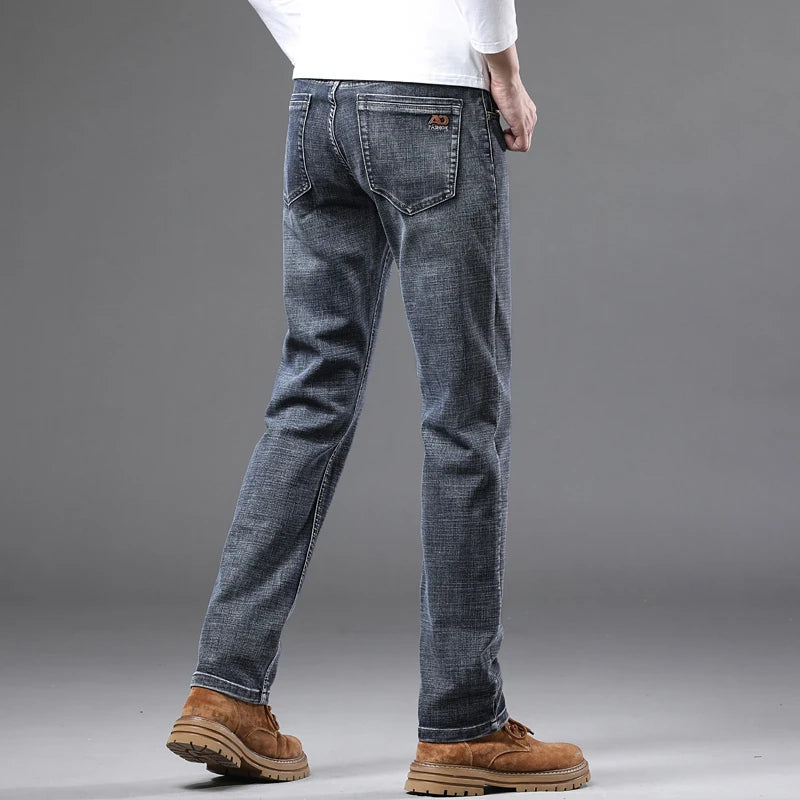 Blue Slim Straight Jeans