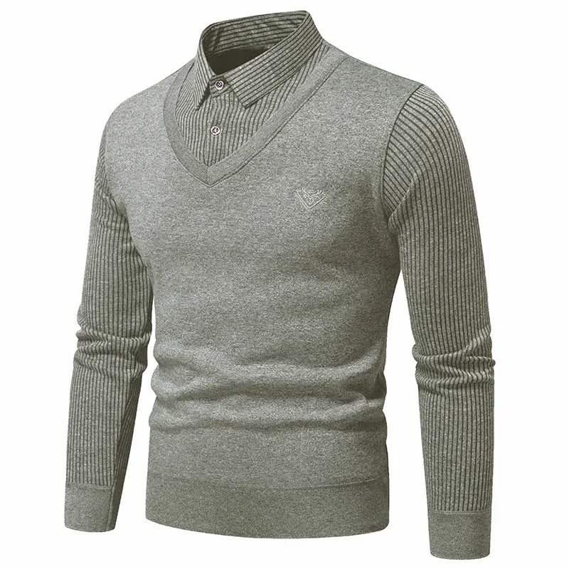 Men's Long Sleeved Polo sweatShirt
