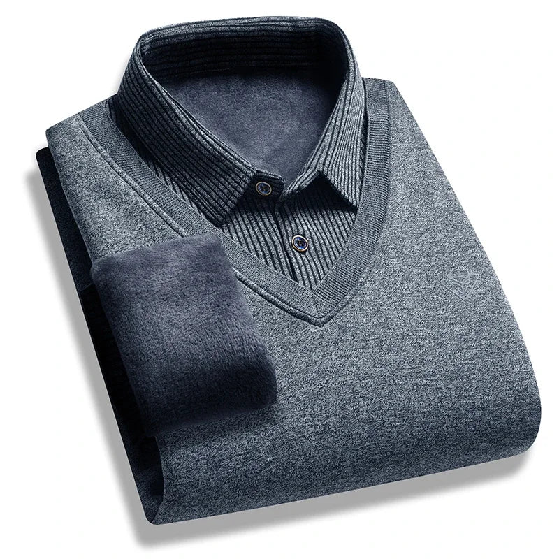 Men's Long Sleeved Polo sweatShirt