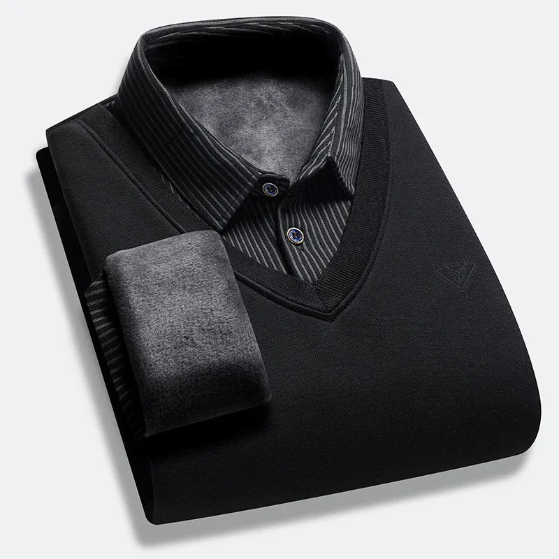 Men's Long Sleeved Polo sweatShirt