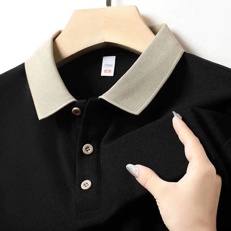 Men's Short Sleeve Solid Color Polo Shirt