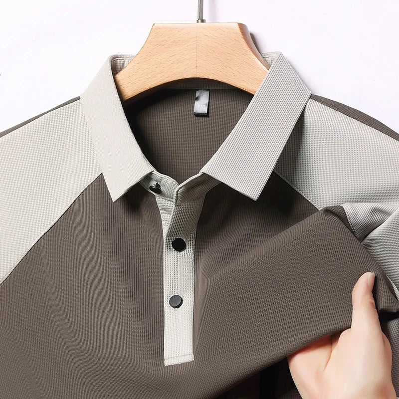 Splicing Short Sleeve Polo Shirt
