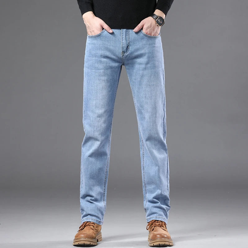 Blue Slim Straight Jeans