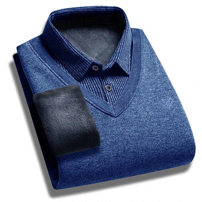 Men's Long Sleeved Polo sweatShirt