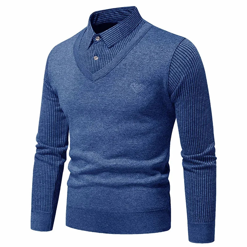 Men's Long Sleeved Polo sweatShirt
