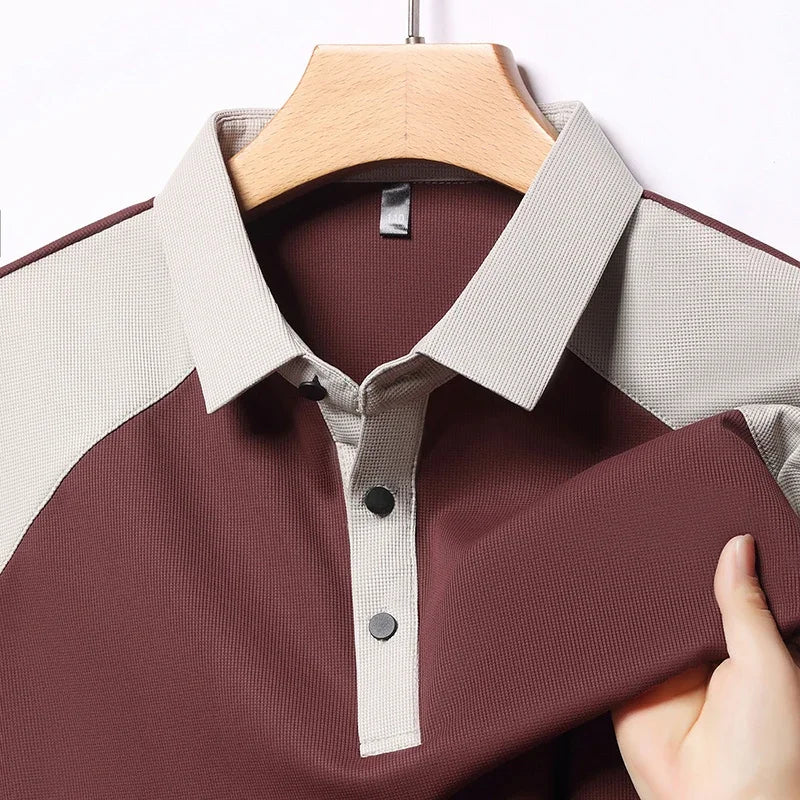 Splicing Short Sleeve Polo Shirt