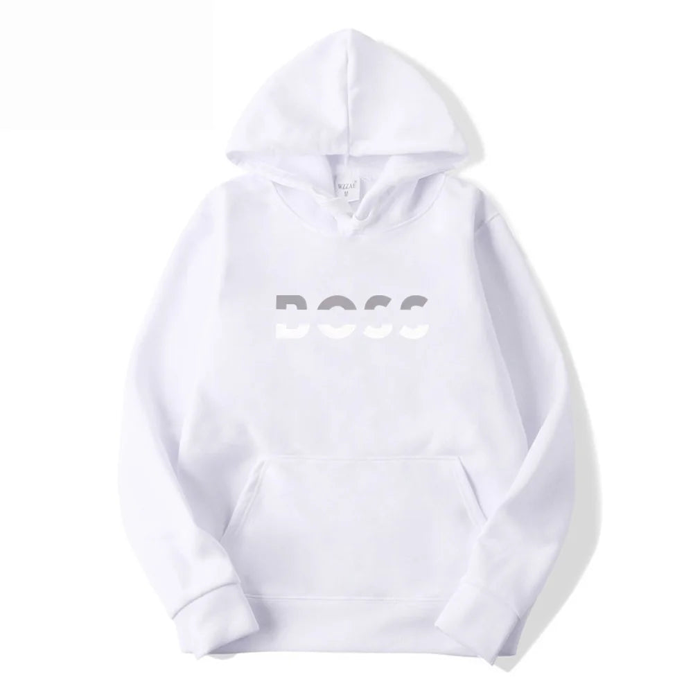 Men's solid color printed Hoodie
