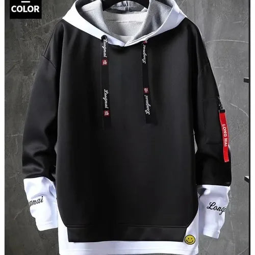 Men's Trendy Two-Piece Illusion Hoodie