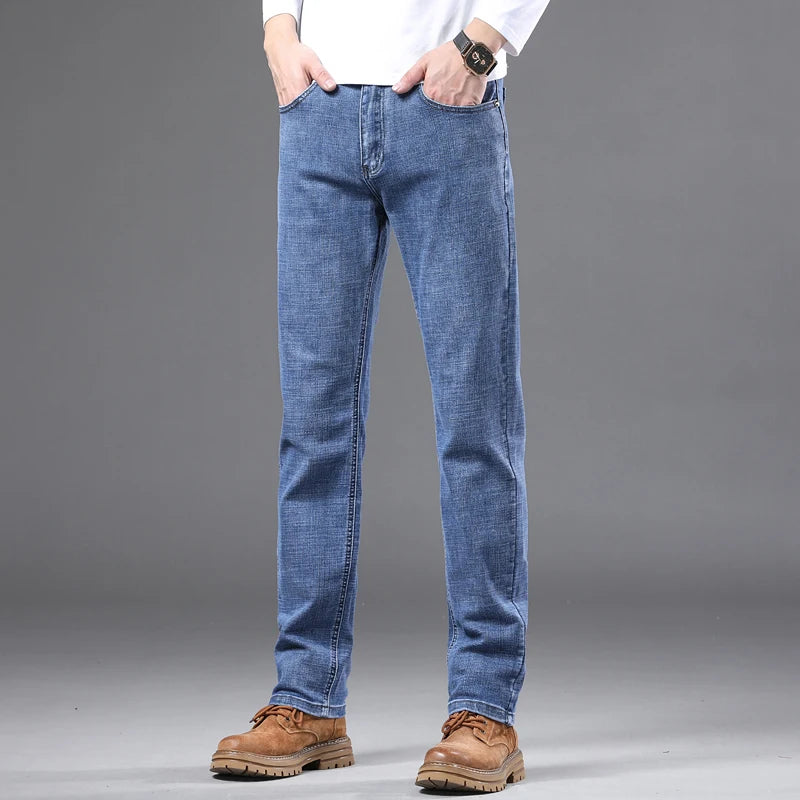 Blue Slim Straight Jeans