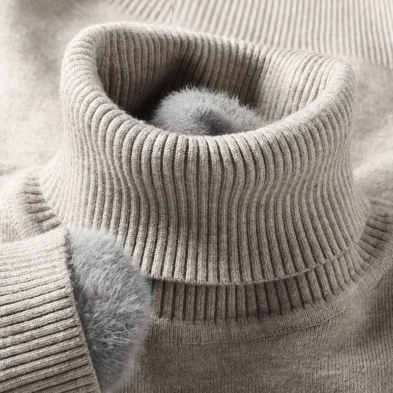 Men's Knitted Turtleneck Sweat Shirt