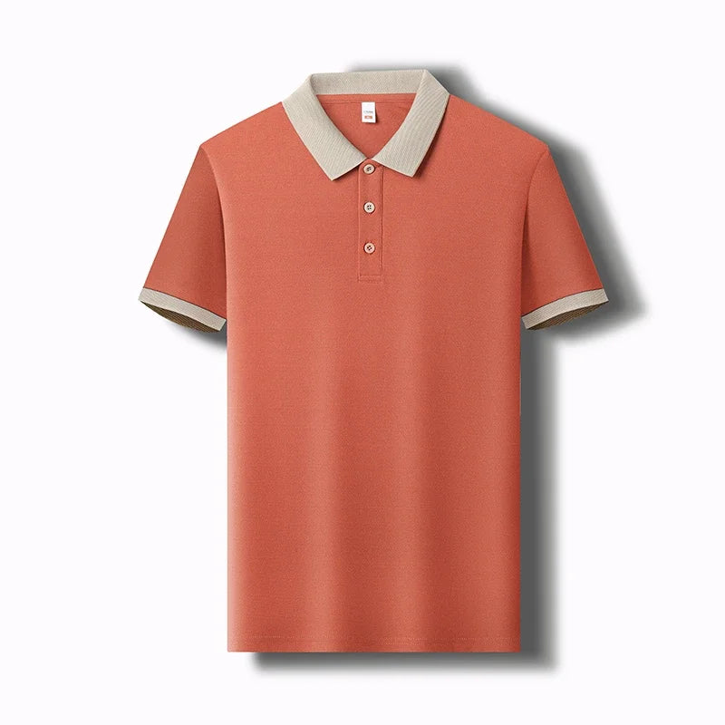 Men's Short Sleeve Solid Color Polo Shirt