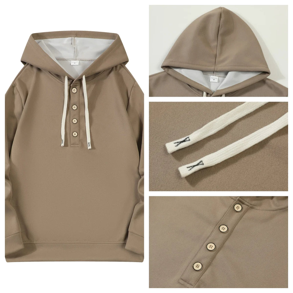 Men's Four button hoodie
