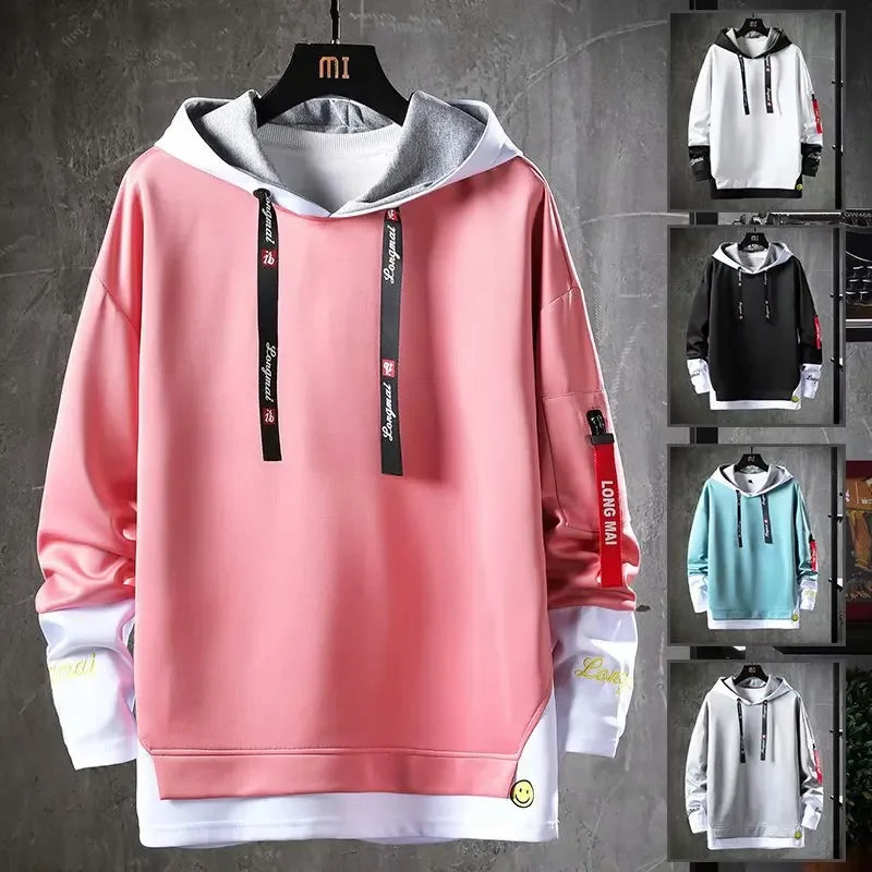 Men's Trendy Two-Piece Illusion Hoodie