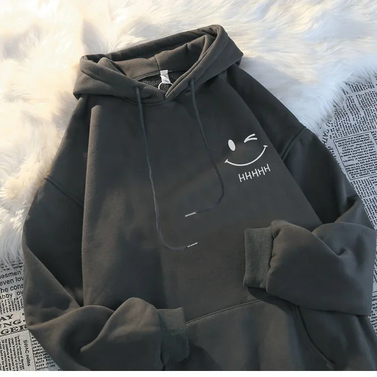 Men's Smiling Face printed Hoodie