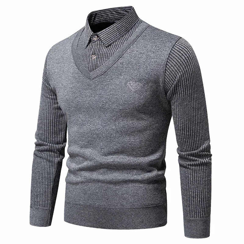 Men's Long Sleeved Polo sweatShirt