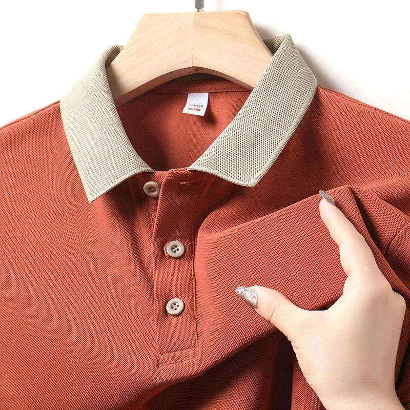 Men's Short Sleeve Solid Color Polo Shirt