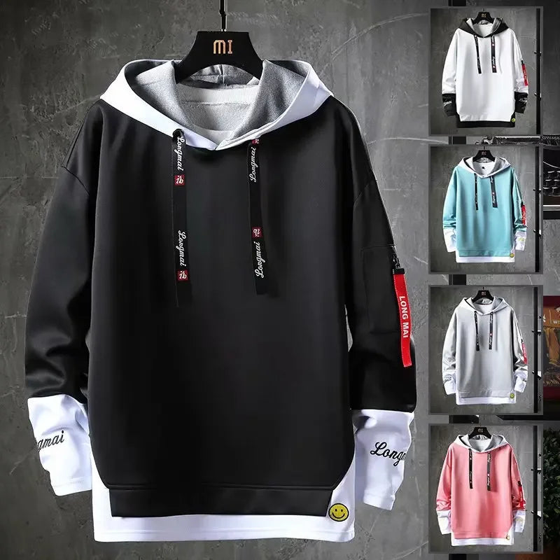 Men's Trendy Two-Piece Illusion Hoodie