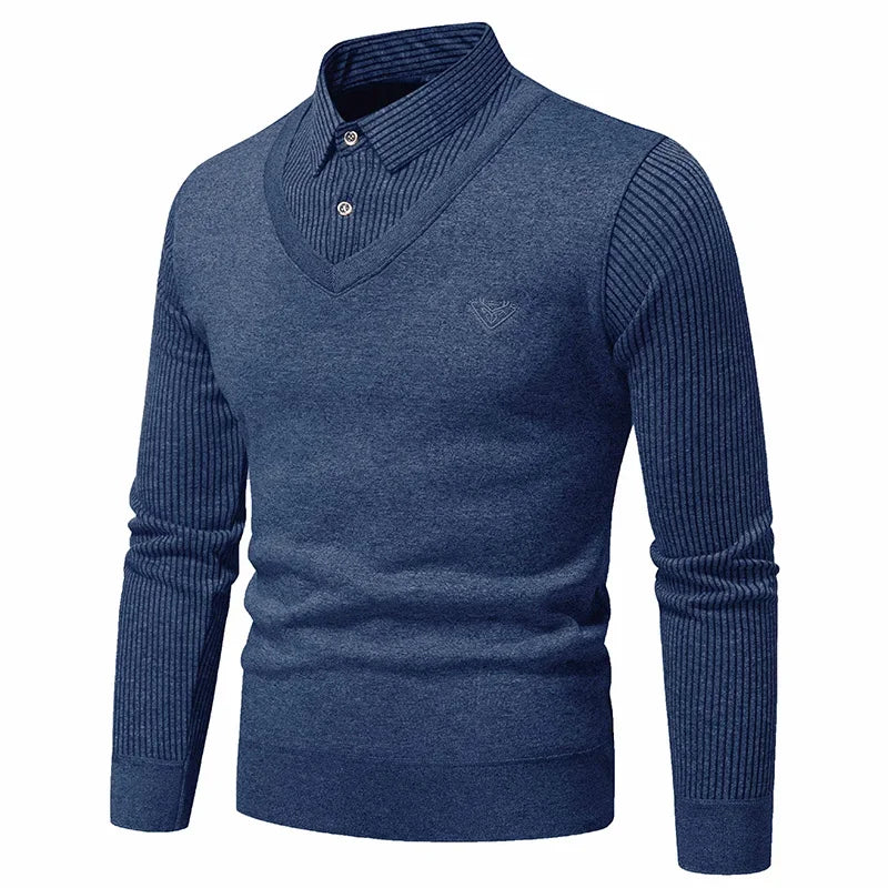 Men's Long Sleeved Polo sweatShirt