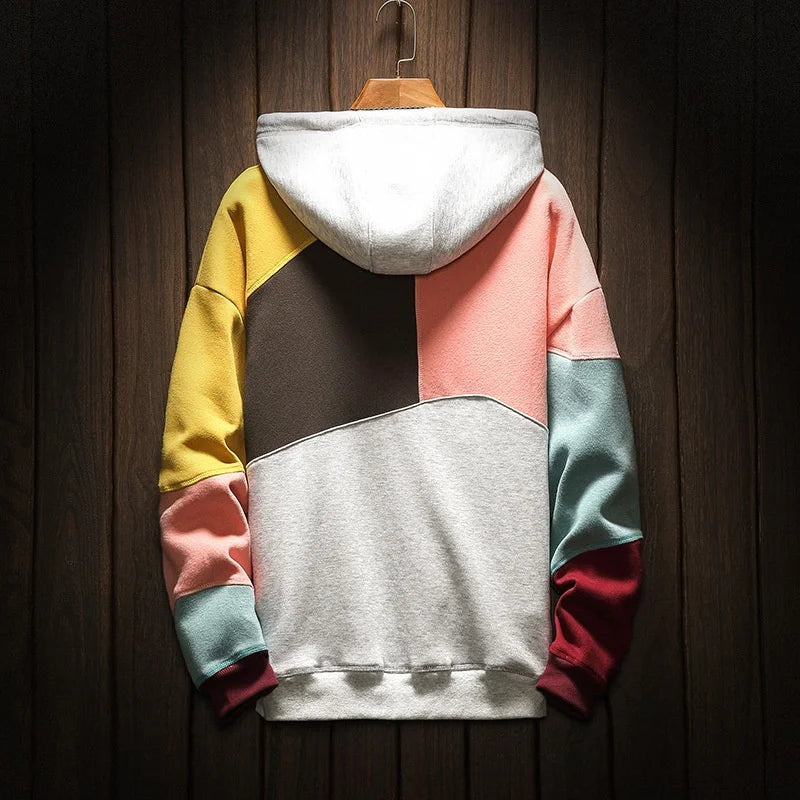 Men's Color Block Patchwork Hoodie